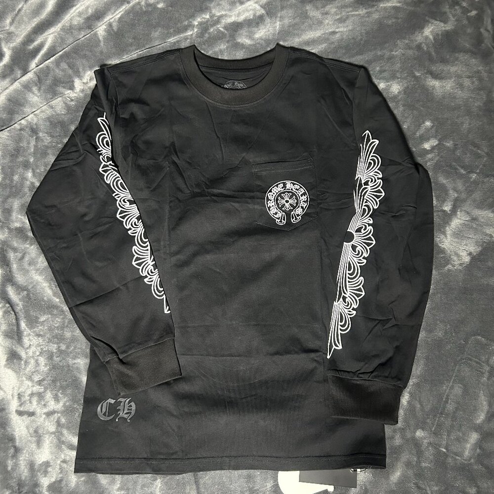 Chrome hearts black floral longsleeve